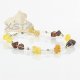 Raw mix amber beads bracelet with wire